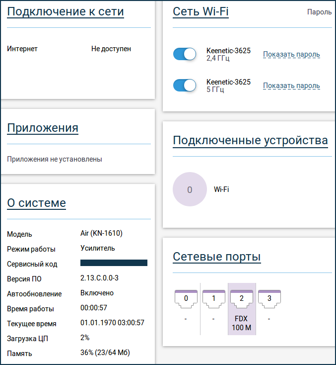 Инструкция по настройке в режиме репитера keenetic start