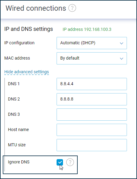 Что это дает ignore wan dns в настройках вв цке