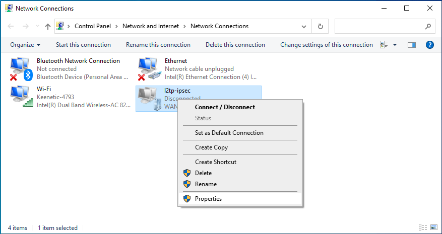 Changes to the VPN connection routing policy when the 'NAT for clients ...