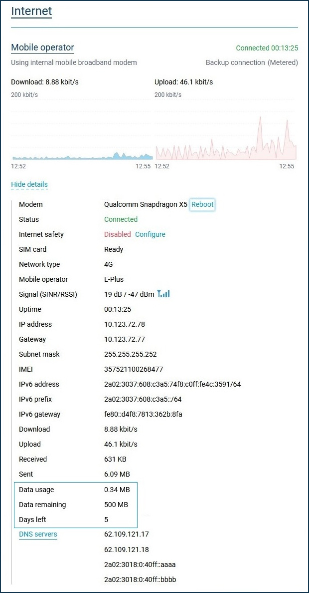 Data usage amp limit Keenetic